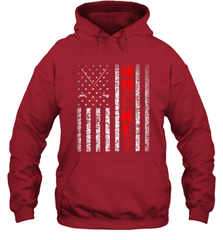 Vintage American US Flag Hockey Player Tee Ice Hockey Fans Hoodie Hoodie - Eddytshirt