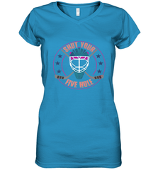 Shut Your Five Hole T Shirt  Funny Goalie Ice Hockey Gifts Women's V-Neck T-Shirt Women's V-Neck T-Shirt - Eddytshirt