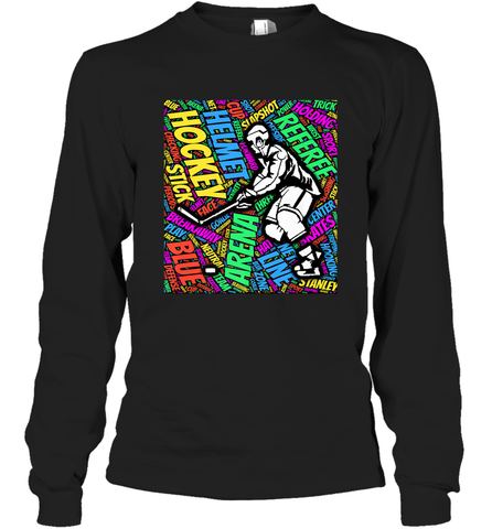 This hockey player makes great gift Long Sleeve T-Shirt Long Sleeve T-Shirt / Black / S Long Sleeve T-Shirt - Eddytshirt