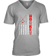 Vintage American US Flag Hockey Player Tee Ice Hockey Fans V-Neck T-Shirt V-Neck T-Shirt - Eddytshirt