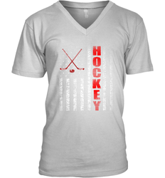 Vintage American US Flag Hockey Player Tee Ice Hockey Fans V-Neck T-Shirt