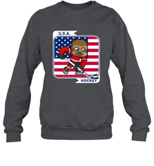 Sloth Ice Hockey USA America Patriotic American Flag Gift Sweatshirt Sweatshirt - Eddytshirt