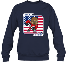 Sloth Ice Hockey USA America Patriotic American Flag Gift Sweatshirt