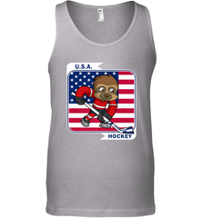 Sloth Ice Hockey USA America Patriotic American Flag Gift Tank Top Tank Top - Eddytshirt