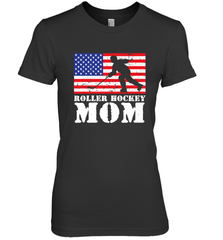 USA American Distressed Flag Roller Hockey Mom Women For Her Premium Women's T-Shirt Premium Women's T-Shirt - Eddytshirt
