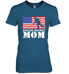 USA American Distressed Flag Roller Hockey Mom Women For Her Premium Women's T-Shirt Premium Women's T-Shirt - Eddytshirt