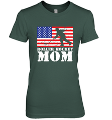 USA American Distressed Flag Roller Hockey Mom Women For Her Premium Women's T-Shirt Premium Women's T-Shirt - Eddytshirt