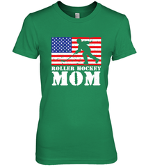 USA American Distressed Flag Roller Hockey Mom Women For Her Premium Women's T-Shirt Premium Women's T-Shirt - Eddytshirt