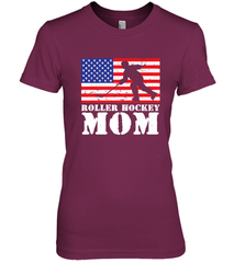 USA American Distressed Flag Roller Hockey Mom Women For Her Premium Women's T-Shirt Premium Women's T-Shirt - Eddytshirt