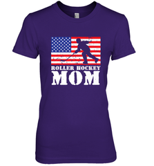 USA American Distressed Flag Roller Hockey Mom Women For Her Premium Women's T-Shirt Premium Women's T-Shirt - Eddytshirt