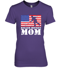 USA American Distressed Flag Roller Hockey Mom Women For Her Premium Women's T-Shirt Premium Women's T-Shirt - Eddytshirt
