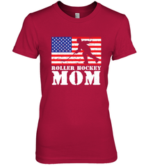 USA American Distressed Flag Roller Hockey Mom Women For Her Premium Women's T-Shirt Premium Women's T-Shirt - Eddytshirt