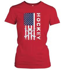 USA American Flag Hockey Player Perfect Gift Women's T-Shirt Women's T-Shirt - Eddytshirt