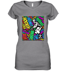 This hockey player makes great gift Women's V-Neck T-Shirt Women's V-Neck T-Shirt - Eddytshirt