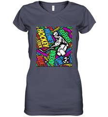 This hockey player makes great gift Women's V-Neck T-Shirt Women's V-Neck T-Shirt - Eddytshirt