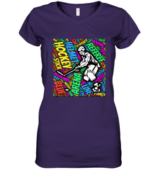 This hockey player makes great gift Women's V-Neck T-Shirt Women's V-Neck T-Shirt - Eddytshirt