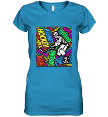 This hockey player makes great gift Women's V-Neck T-Shirt Women's V-Neck T-Shirt - Eddytshirt