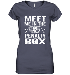 Meet Me In The Penalty Box Shirt  Funny Hockey Women's V-Neck T-Shirt Women's V-Neck T-Shirt - Eddytshirt