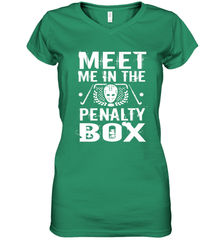 Meet Me In The Penalty Box Shirt  Funny Hockey Women's V-Neck T-Shirt Women's V-Neck T-Shirt - Eddytshirt