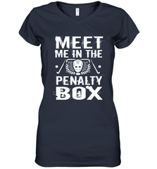 Meet Me In The Penalty Box Shirt  Funny Hockey Women's V-Neck T-Shirt Women's V-Neck T-Shirt - Eddytshirt