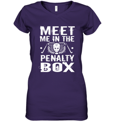 Meet Me In The Penalty Box Shirt  Funny Hockey Women's V-Neck T-Shirt Women's V-Neck T-Shirt - Eddytshirt